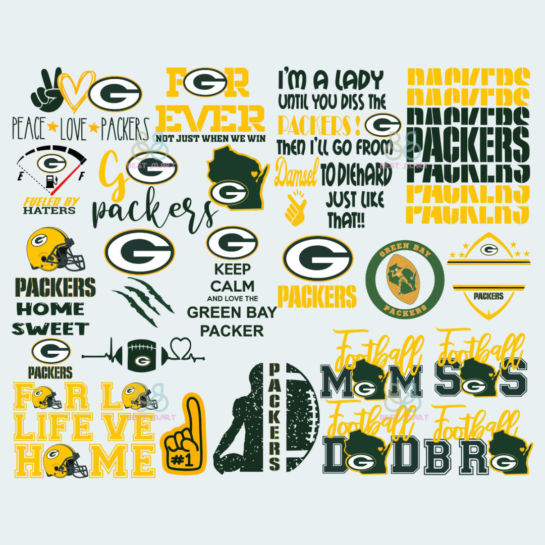 Green Bay Packers Logo Bundle Svg, Sport Svg, Green Bay Pack | Inspire ...