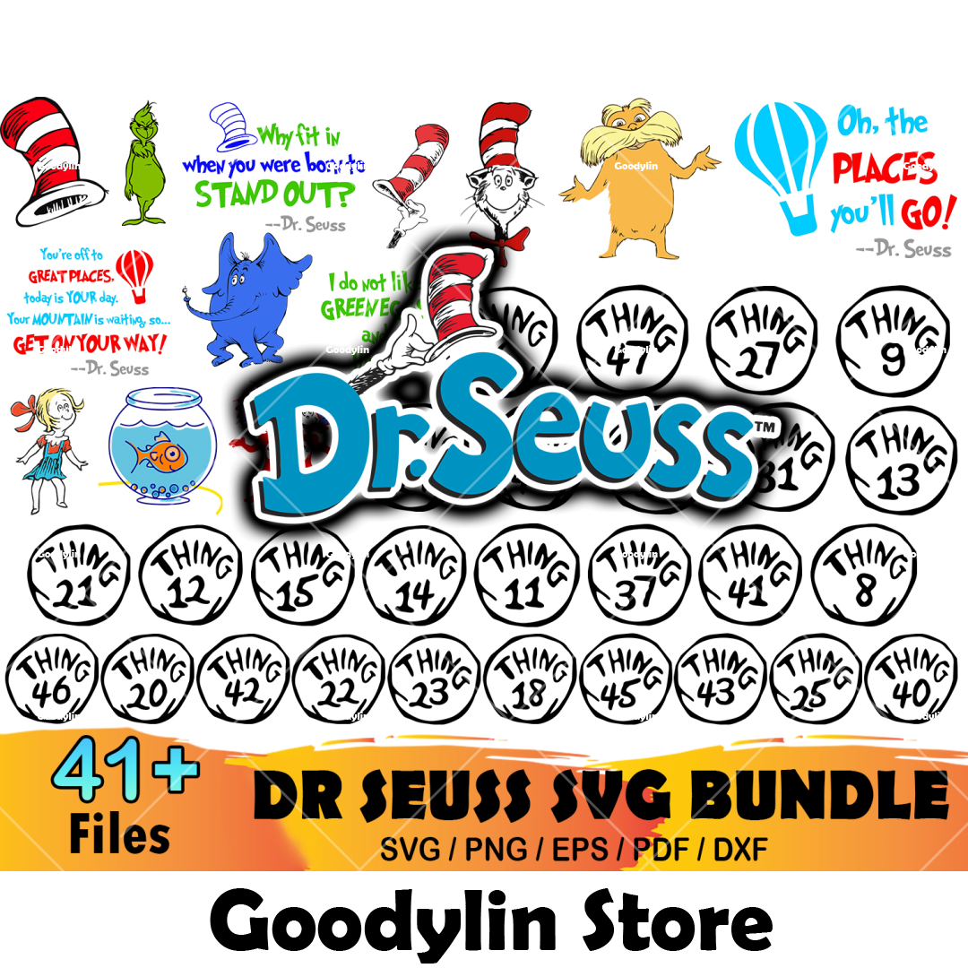 Dr Seuss Bundle Svg, Dr Seuss Svg, Cat In The Hat Svg, Dr S | Inspire ...