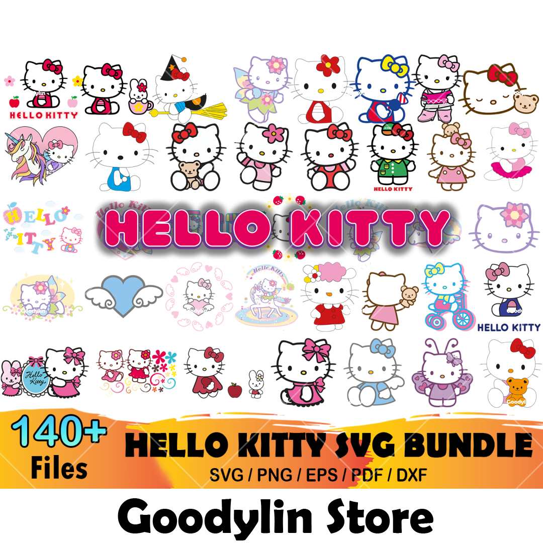 Hello Kitty Svg Bundle, Hello Kitty Svg, Cartoon Svg, Hello - Inspire