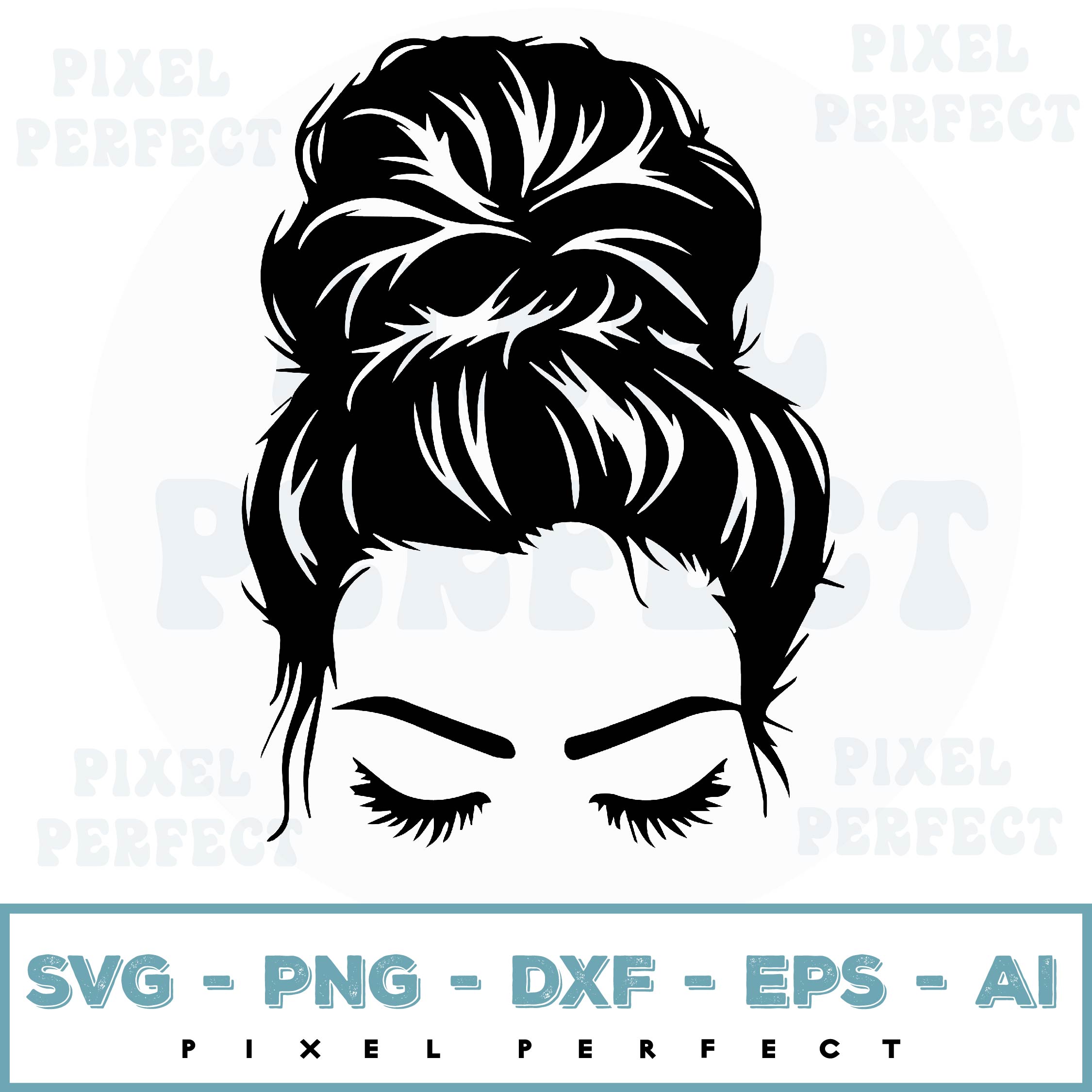 Messy Bun SVG File Svg - Inspire Uplift
