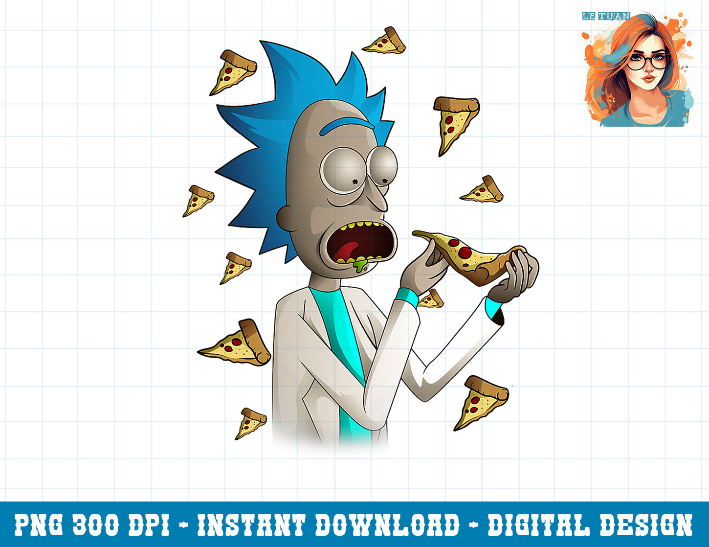 Rick and Morty Shirt Rick Loves Pizza png, sublimation png, | Inspire ...