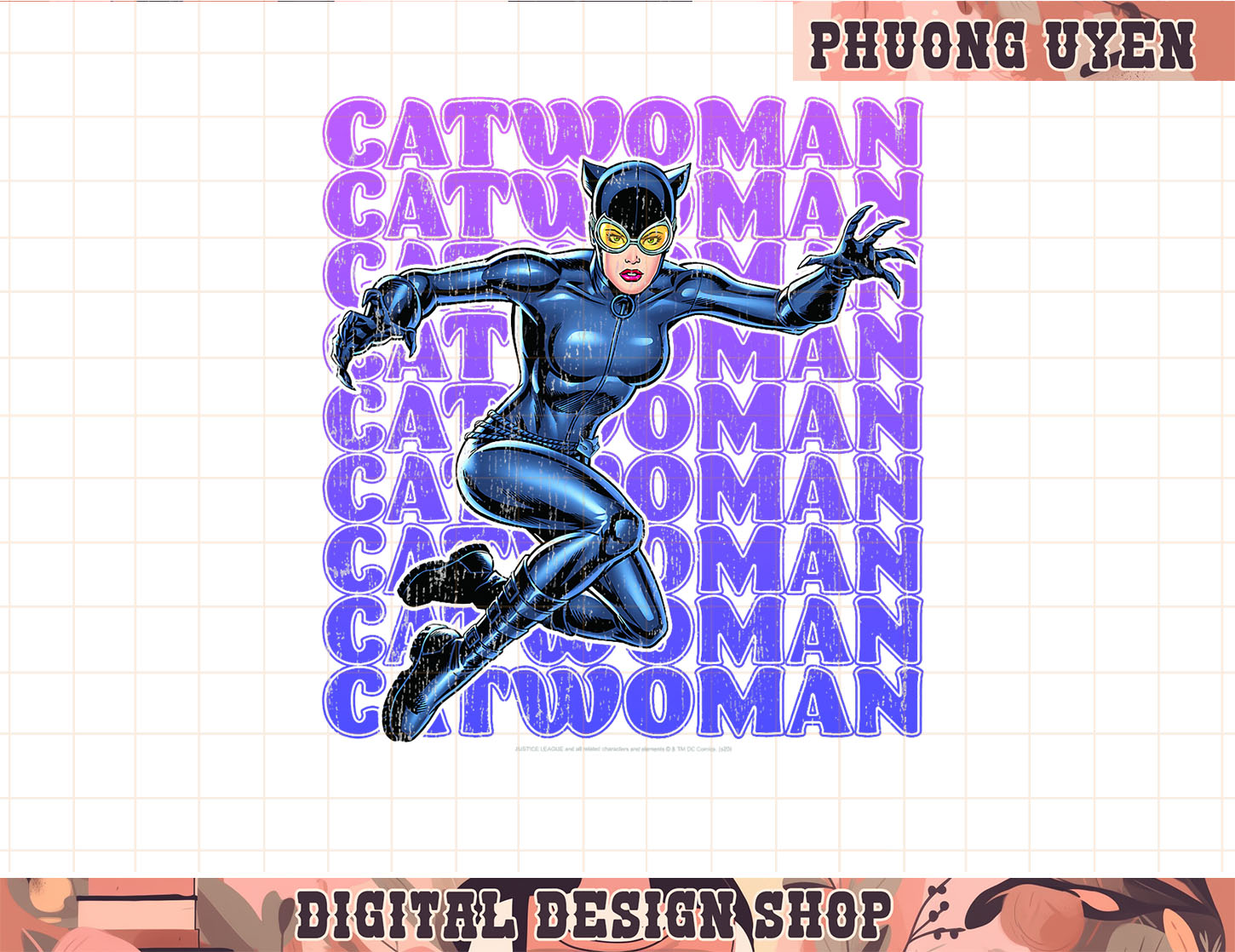 DC Comics Catwoman Name Stack Portrait png, sublimate Inspire Uplift