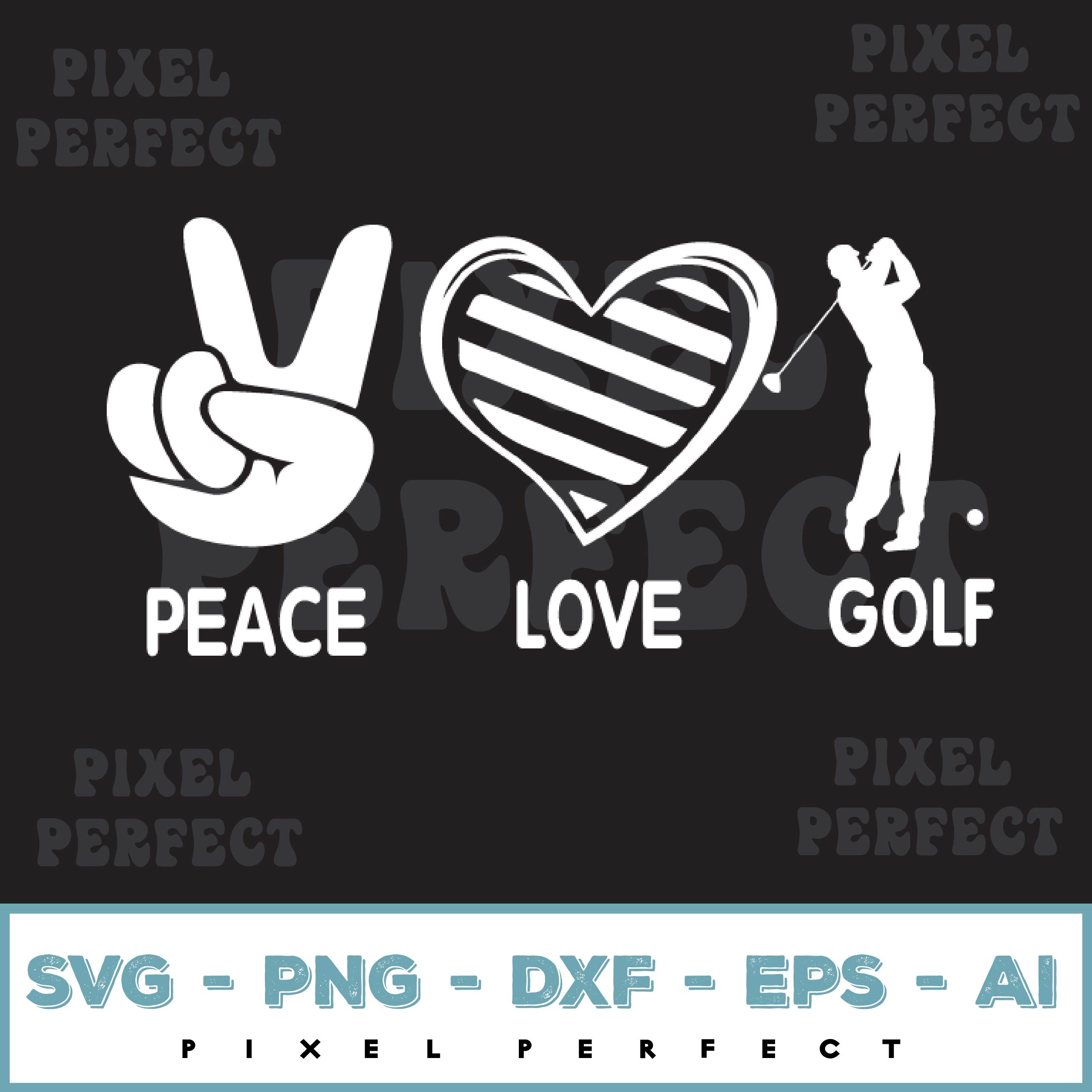 Golf svg, files PEACE & LOVE theme Svg, golfing for golf clu - Inspire