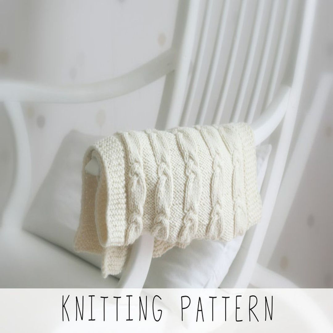 KNITTING PATTERN baby blanket x Swaddling blanket knit patte Inspire
