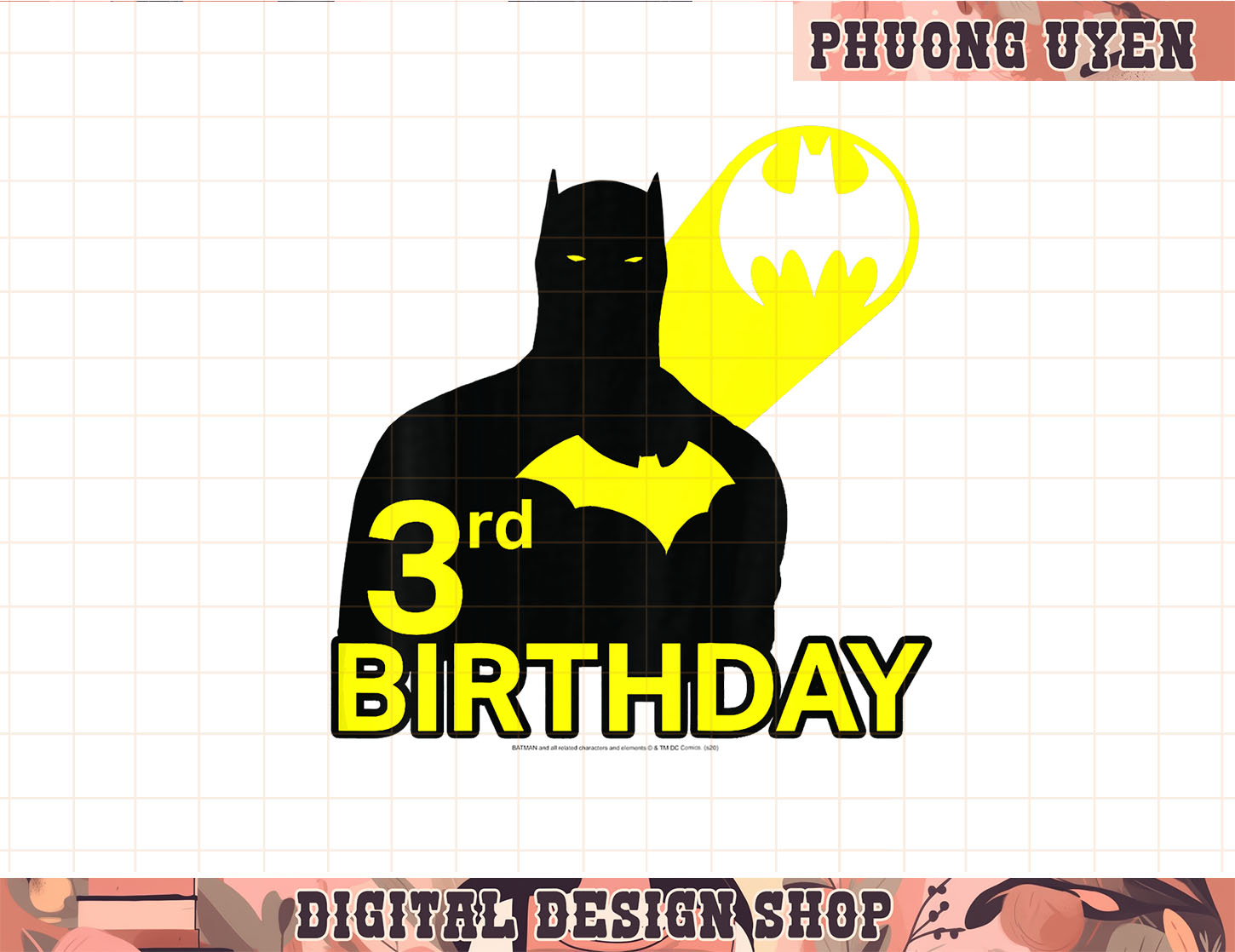 Kids DC Comics Batman 3rd Birthday Silhouette png, sublimat | Inspire ...