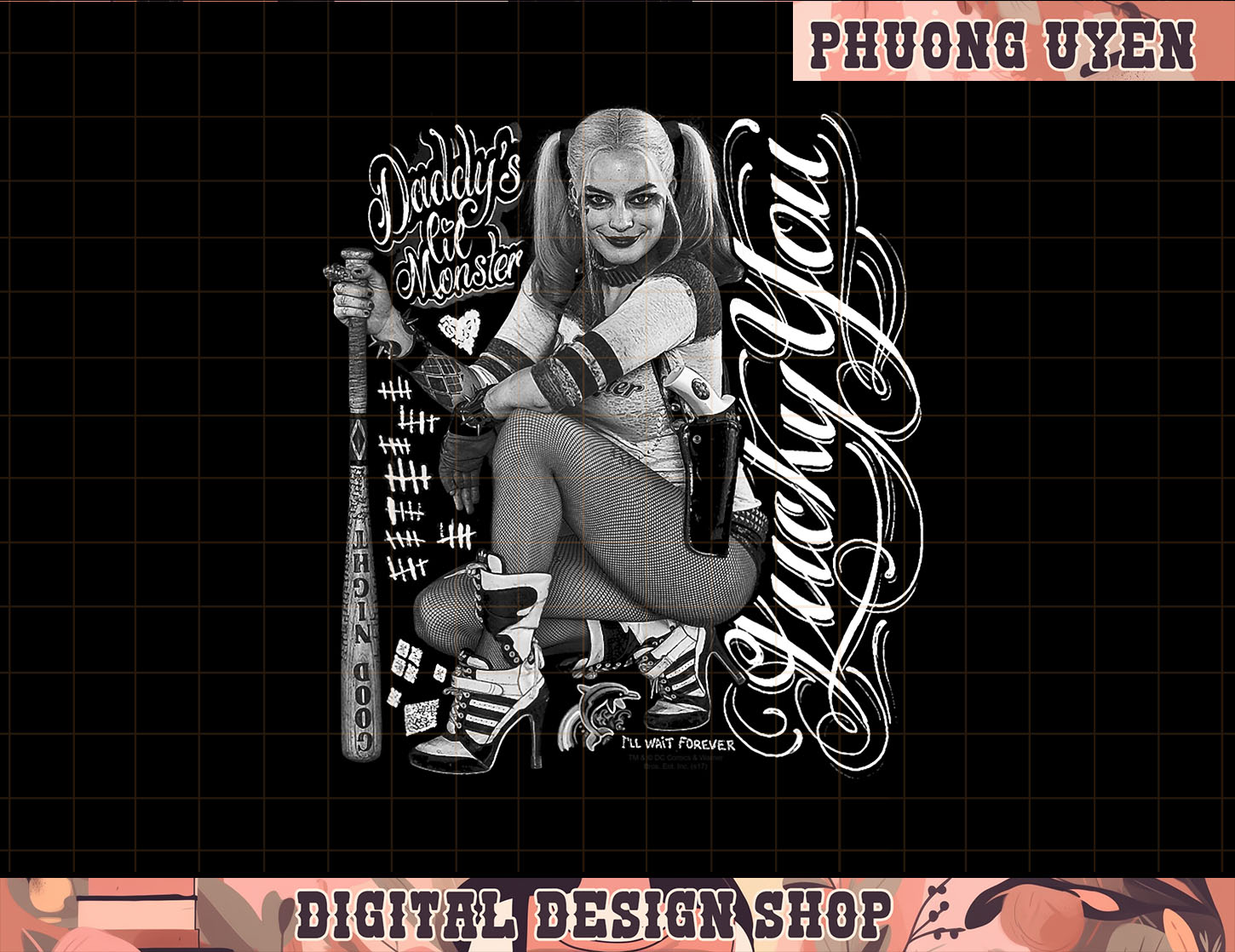 Suicide Squad Harley Quinn Lucky png, sublimate Inspire Uplift