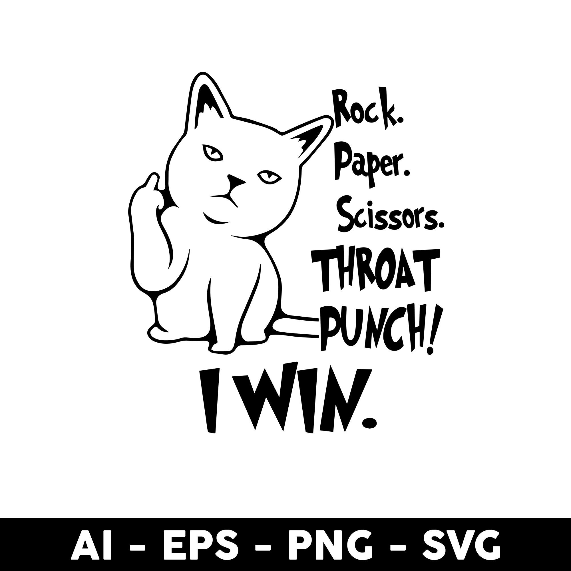 Cute Cat Rock Paper Scissor Svg, Cute Cat Svg, Cartoon Svg Inspire Uplift