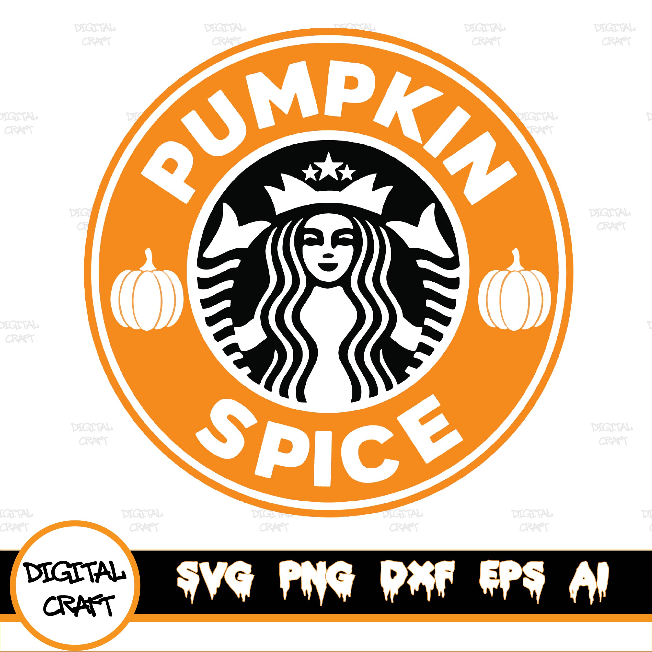 Pumpkin Spice Logo Svg, Starbucks Svg, Pumpkin, Fall Svg, Pn - Inspire