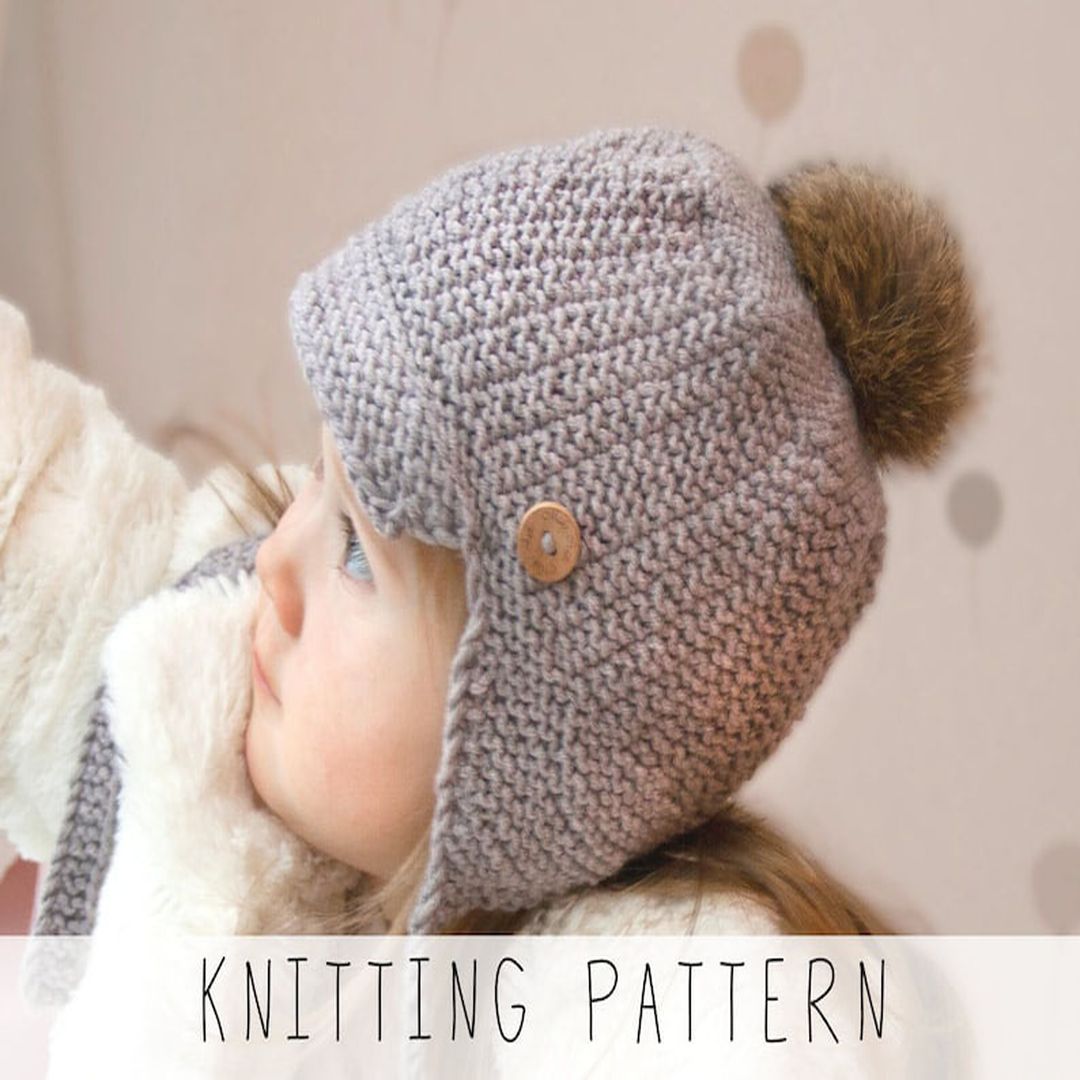 Kids Earflap Hat KNITTING PATTERN Baby Winter Hat Earflap Be Inspire