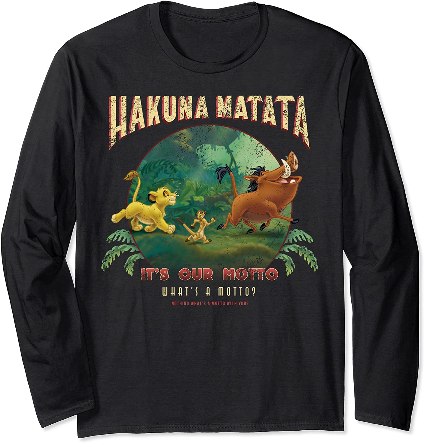 Disney Lion King Hakuna Matata Motto Simba Timon Pumbaa Long - Inspire