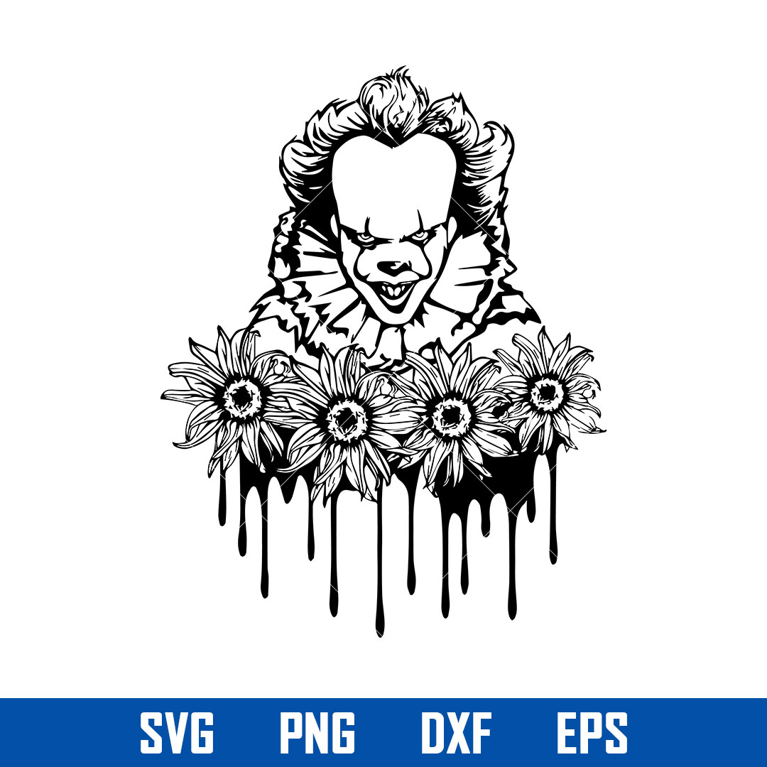 Pennywise Flower Svg, Pennywise Svg, Horror Movies Svg, Hall - Inspire