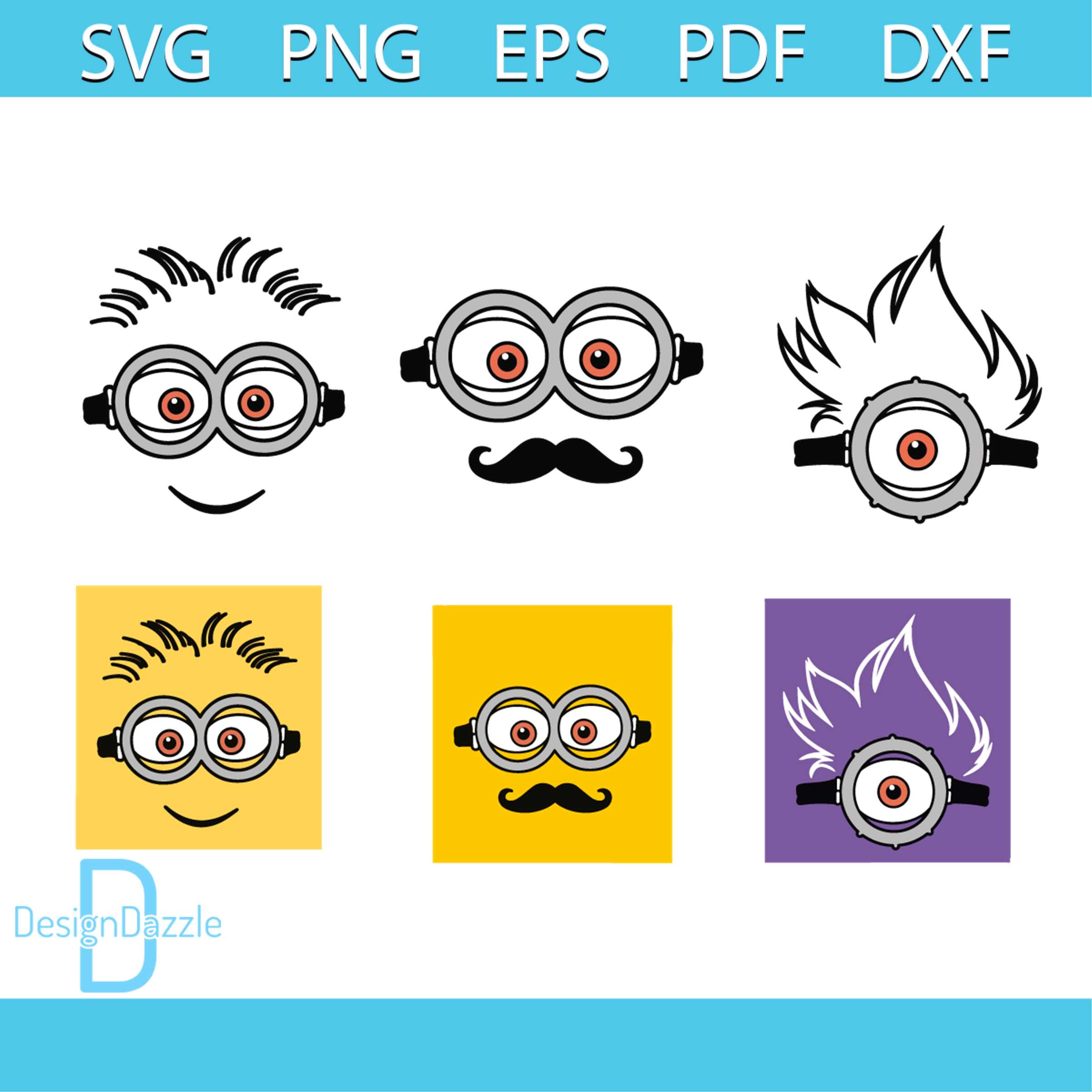 Minions Face Bundle SVG Funny Minion Cartoon File For Cricut - Inspire ...