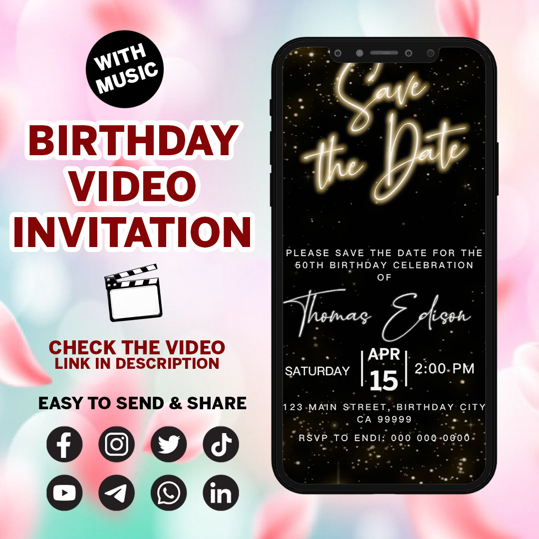 Sent Invatation Video Save The Date Any Event Invitation, Animated Birthday/ | Inspire ...