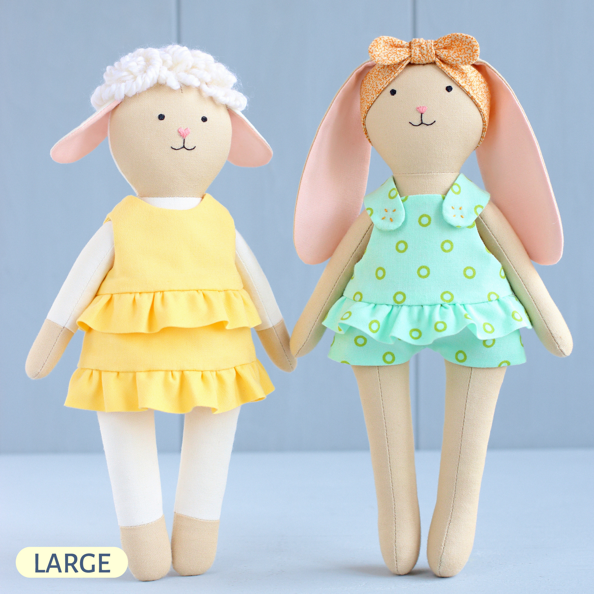 2 PDF Large Lamb Doll and Large Bunny Doll Sewing Patterns B - Inspire ...