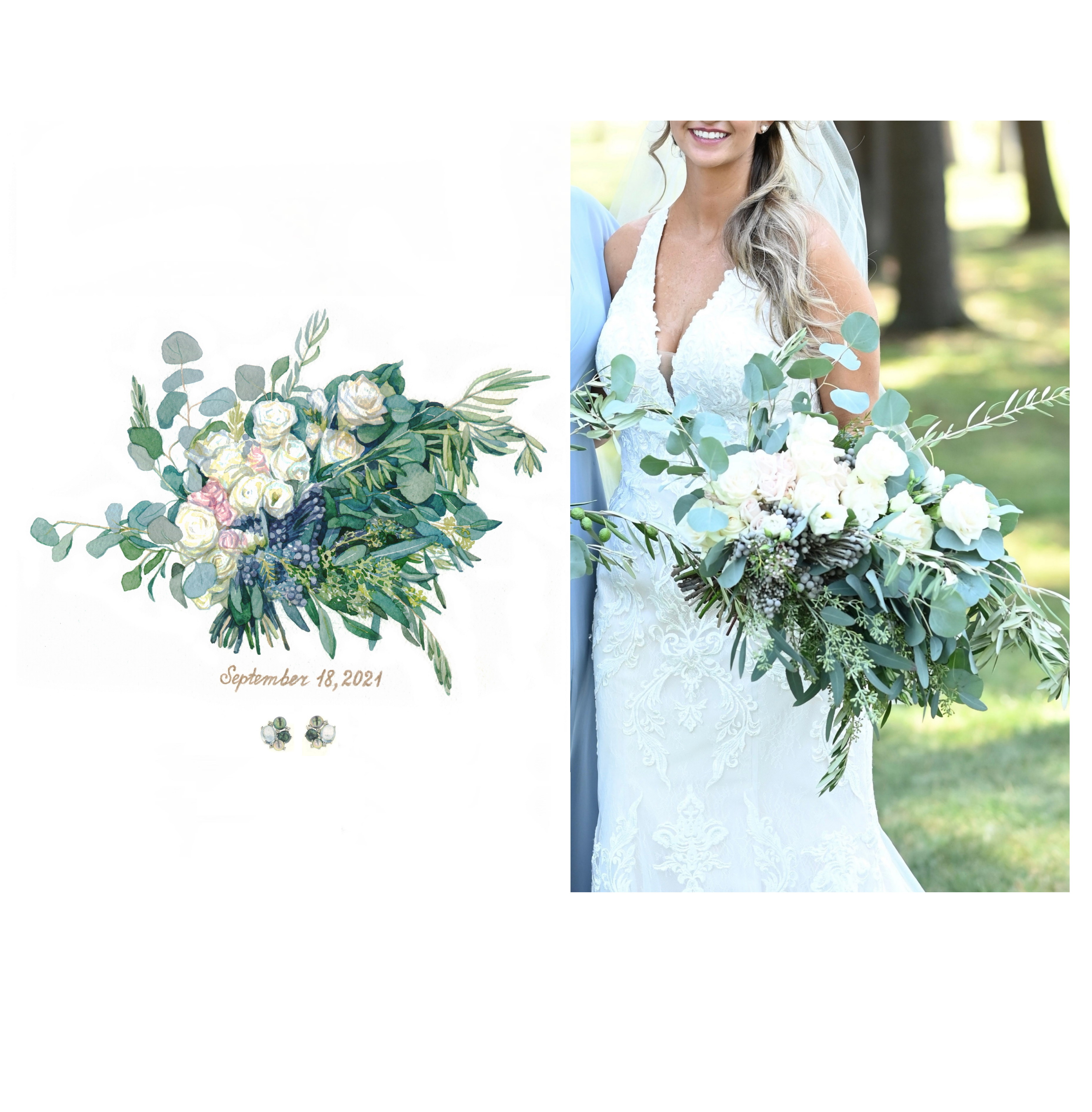 Custom Wedding Bouquet Painting Watercolor Bridal Bouquet Wedding hotsell Paper Unique Anniversary gift Wedding Flowers Wedding Painting