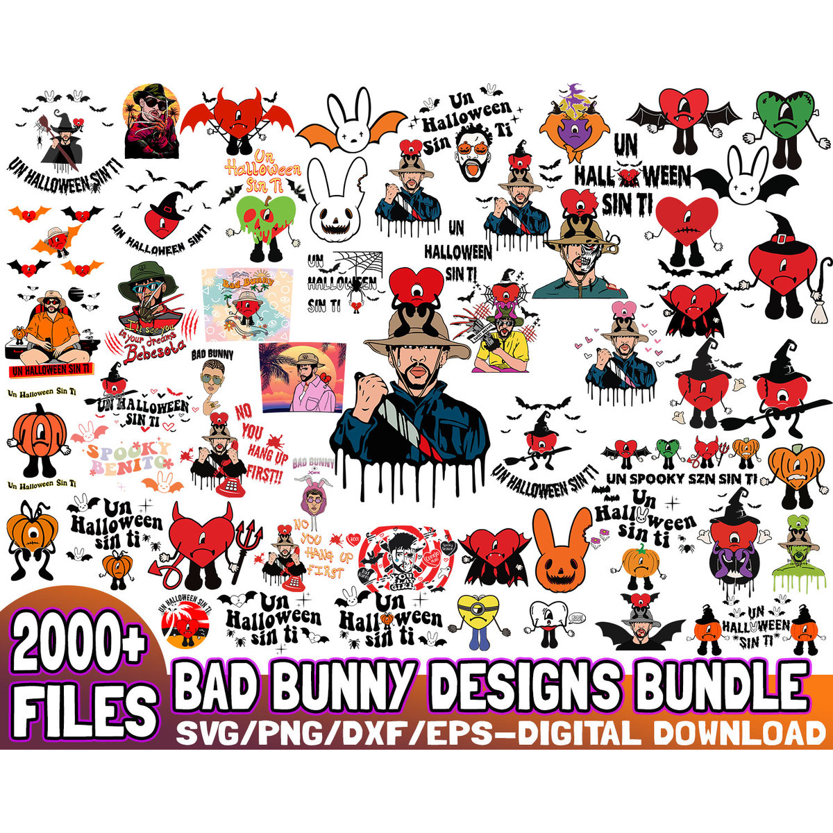 2000 Files Bad Bunny Halloween svg, Mega bundle svg, Bundle - Inspire