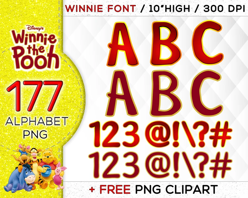 Winnie The Pooh Alphabet Png, Winnie Font Png, Winnie Png - Inspire Uplift