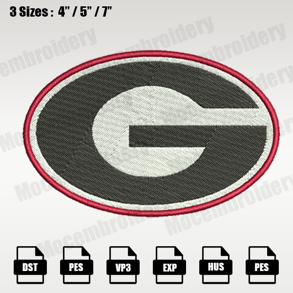 Georgia Bulldogs Football Team Embroidery File, NCAA Teams E | Inspire ...