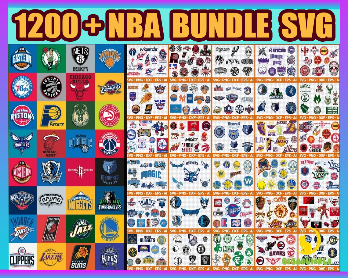 Nba Files 1200 Files NBA Team Bundle Svg, Sport Svg, NBA Team svg, NBA | Inspire ...