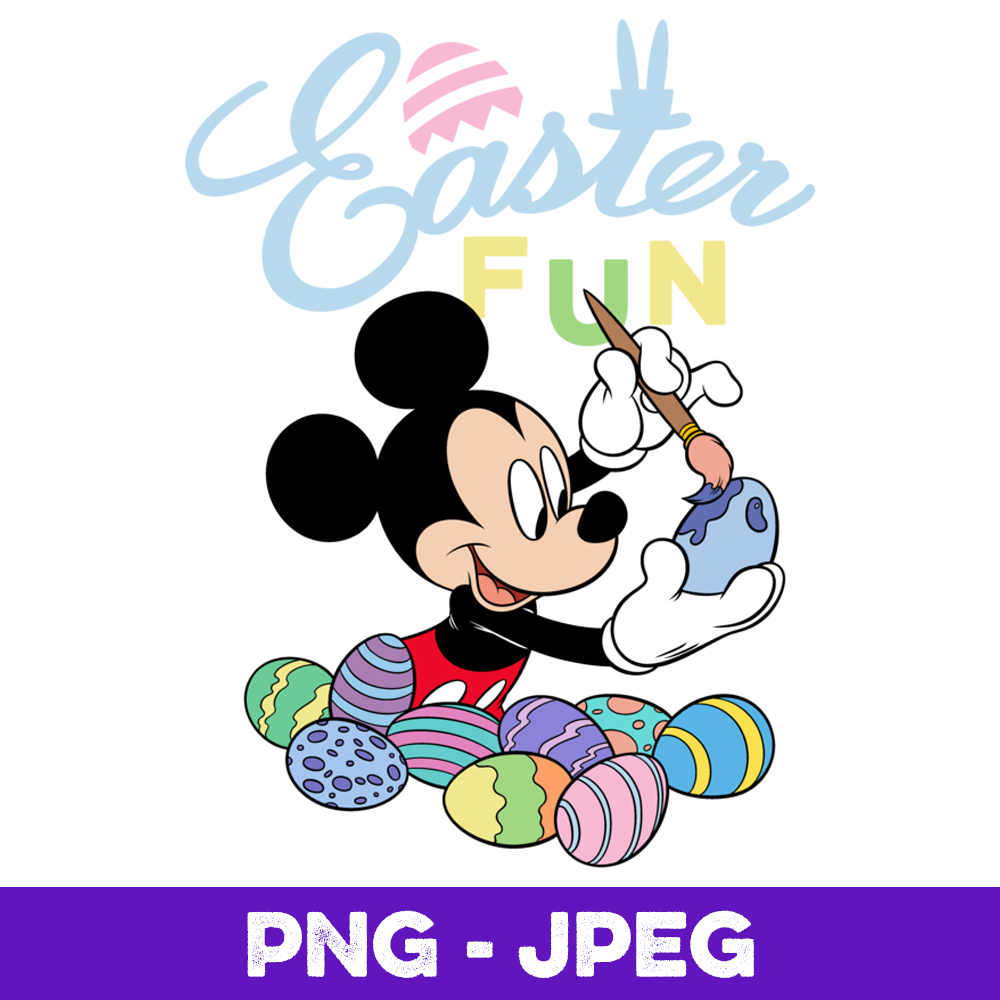 Disney Mickey Mouse Easter Fun Painting Eggs V1 , PNG Design Inspire