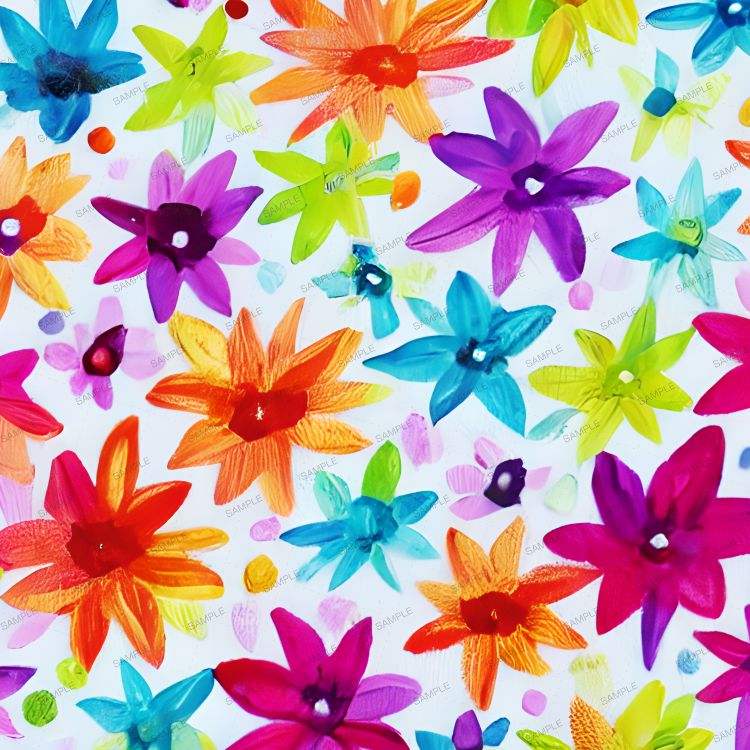Painted Flowers Tileable Repeating Pattern | Inspire Uplift