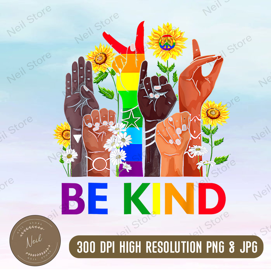 Sign Language Pride Be Kind Sign Language LGBTQ Pride PNG, BLM Png, Autism Aware | Inspire ...
