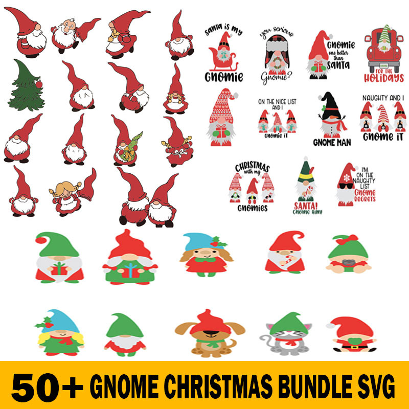 Gnome Christmas Bundle Svg, silhouette svg fies | Inspire Uplift