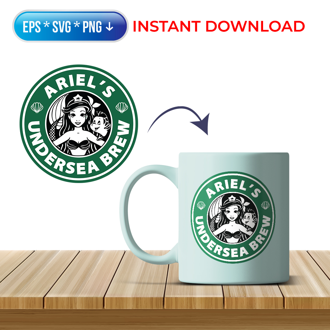 Starbucks Ariels Undersea Brew Starbucks Inspired SVG files Inspire