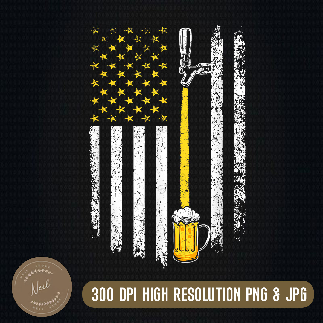 Craft Beer American Flag USA 4th July Brewery Alcohol Lovers - Inspire ...