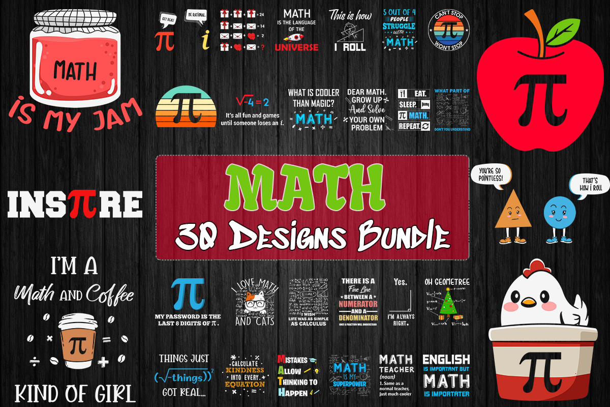 30 Designs Math Bundle Svg, Math Svg, Math Lover, Math Nerd | Inspire ...