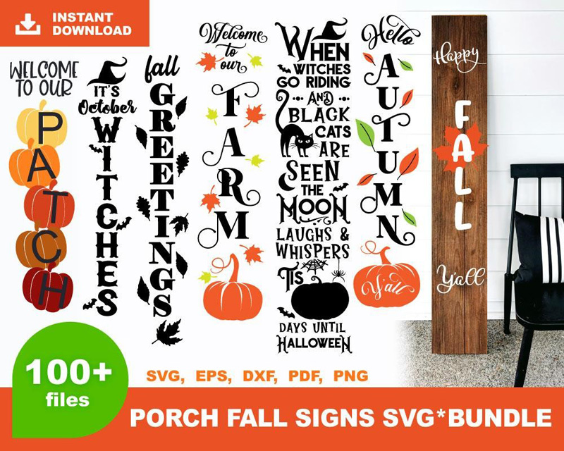 100 Porch Fall Signs, Trending Svg, Fall Season Svg | Inspire Uplift