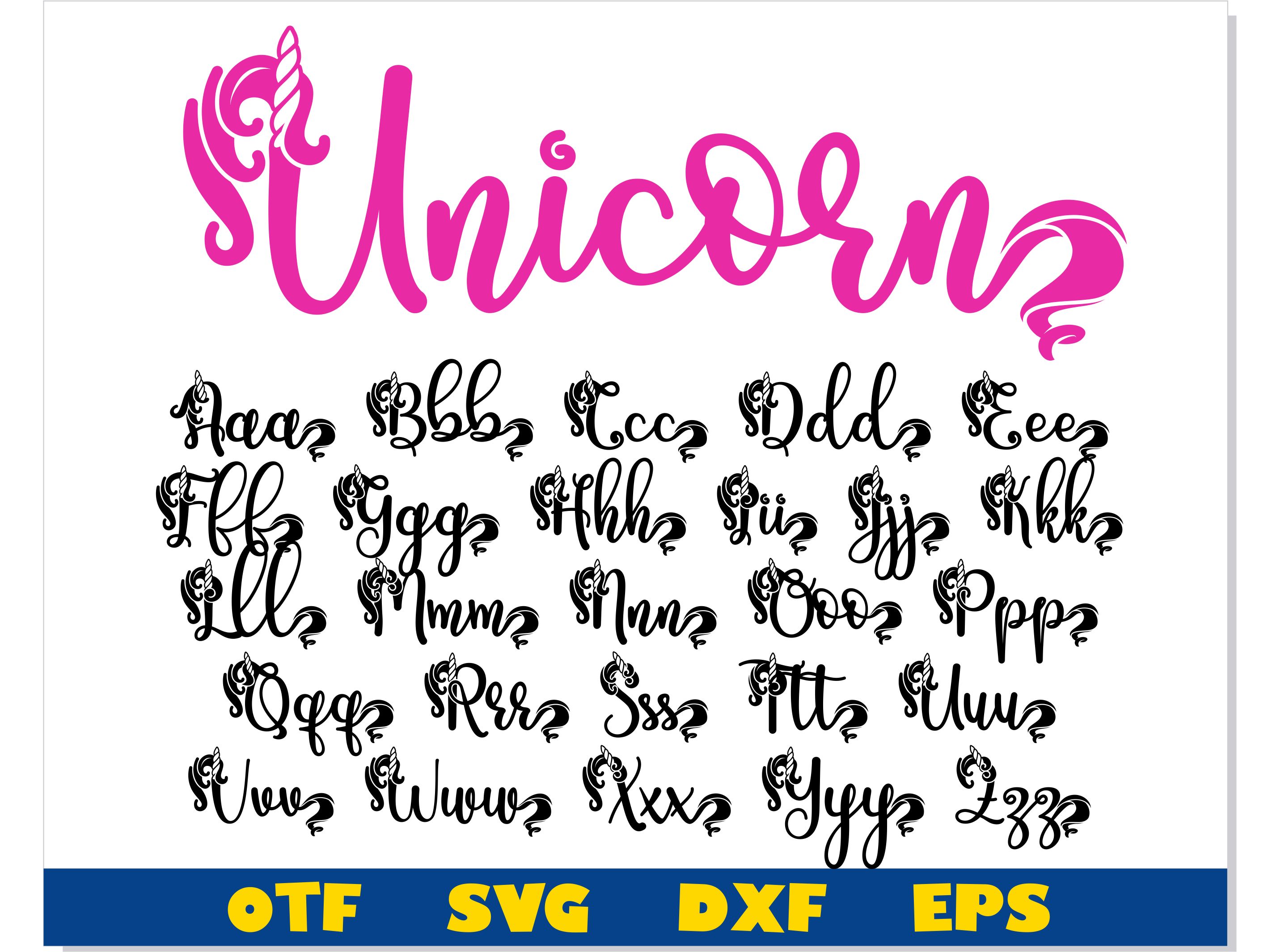 Unicorn Font svg with Tails Unicorn Font otf, Unicorn Font Inspire