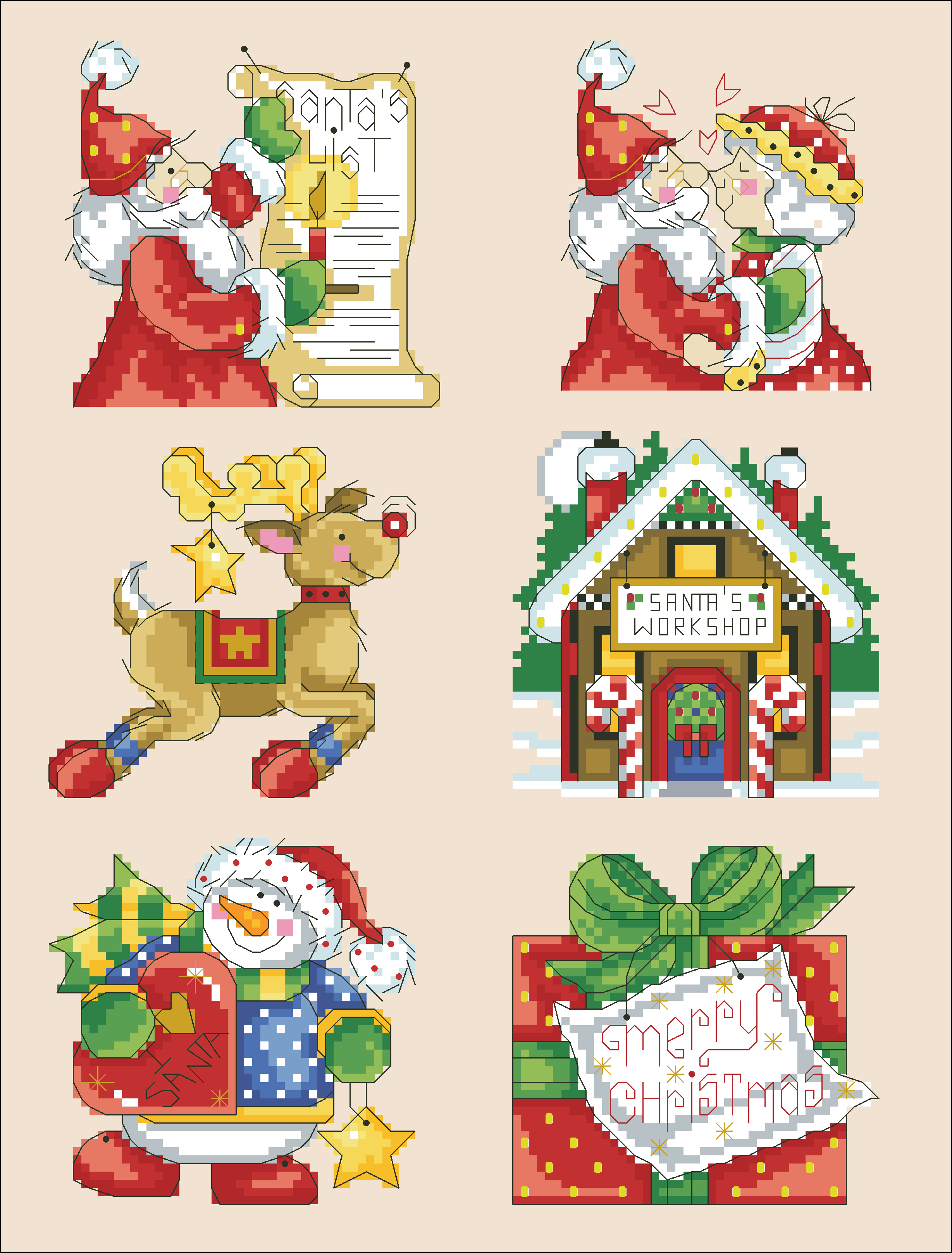 PDF Cross Stitch Digital Pattern - The Santa Workshop - Embr - Inspire ...