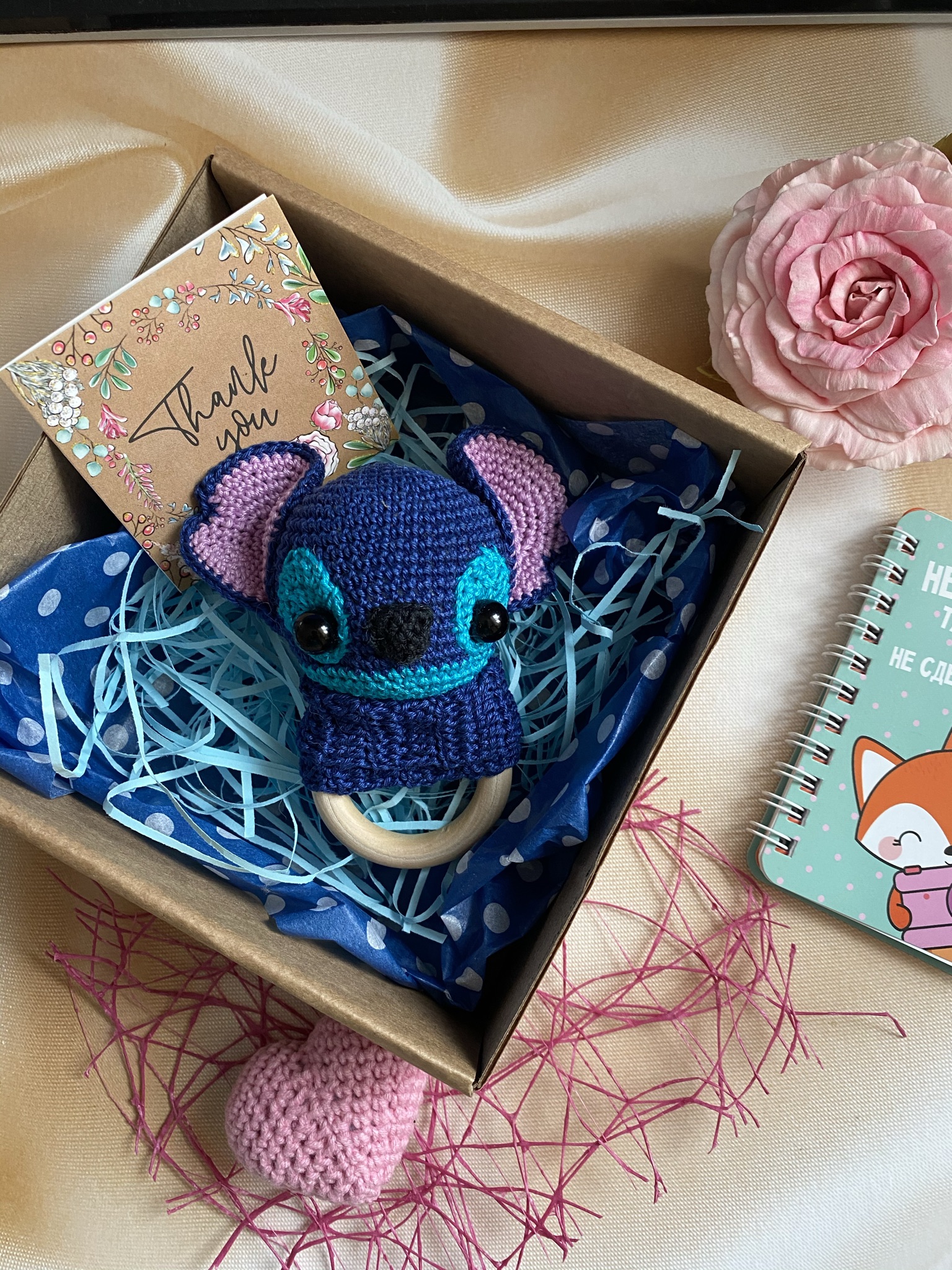 Stitch crochet rattle, First baby toy, Baby gift, Organic ne | Inspire ...