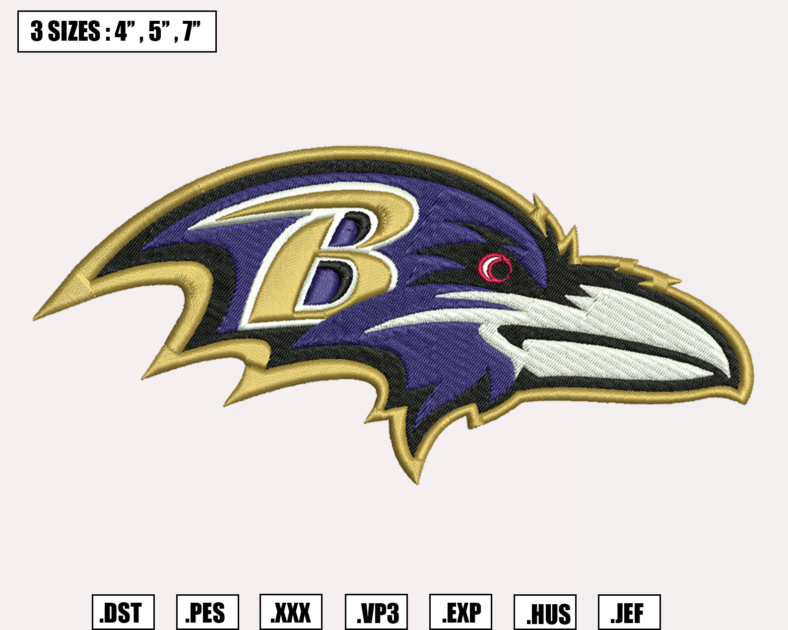 Baltimore Ravens Embroidery Designs, NCAA Logo Embroidery Fi Inspire