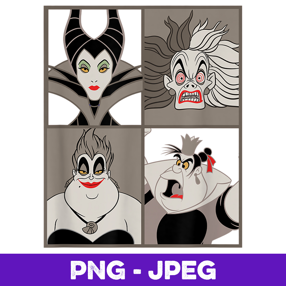 Disney Villains , PNG Design, PNG Instant Download - Inspire Uplift