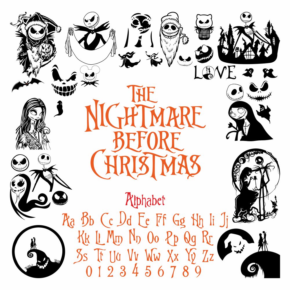 Jack and Sally Svg Nightmare Vector Before Christmas Bundle | Inspire