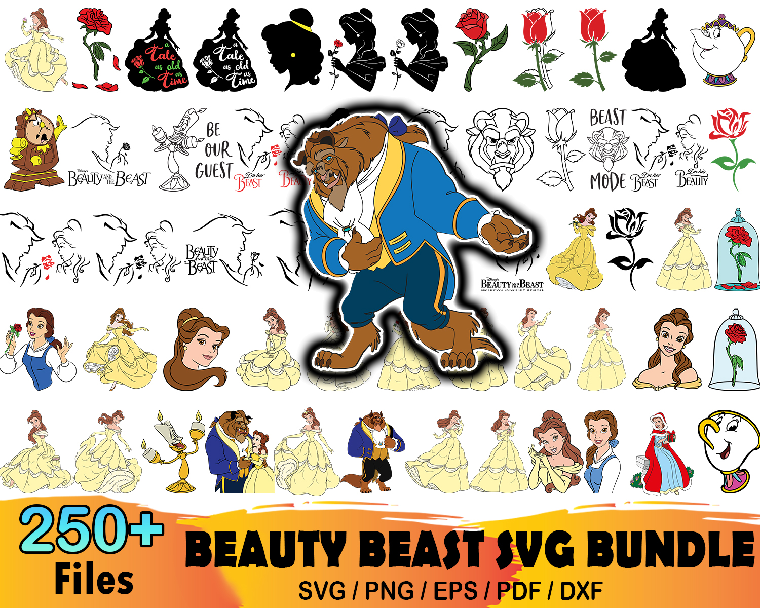 250 Beauty And The Beast Svg Bundle, Disney Svg, Belle Svg | Inspire Uplift