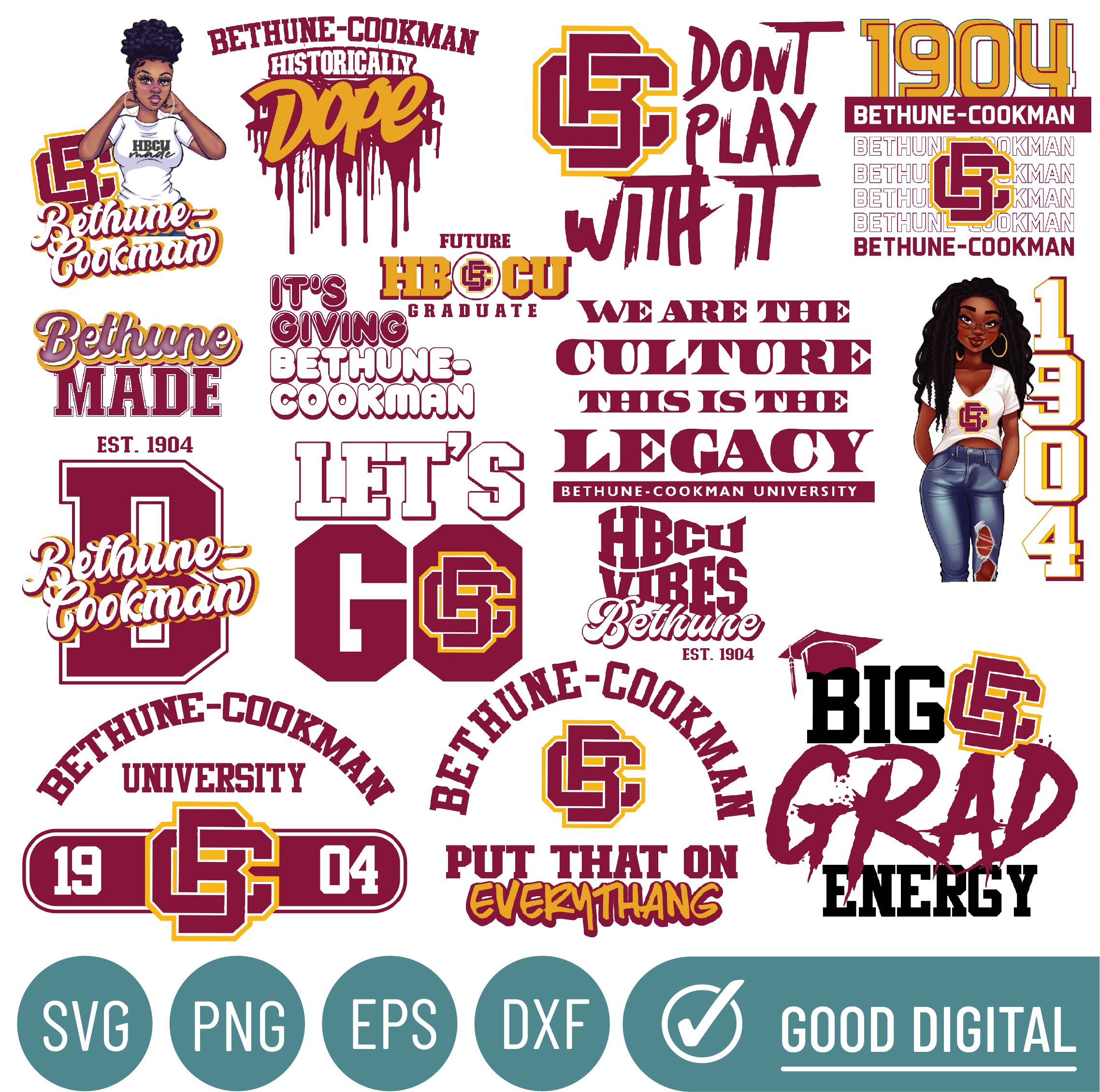 Bethune Cookman Svg, Hbcu Collection, New Hbcu 2023, Hbcu Sv Inspire