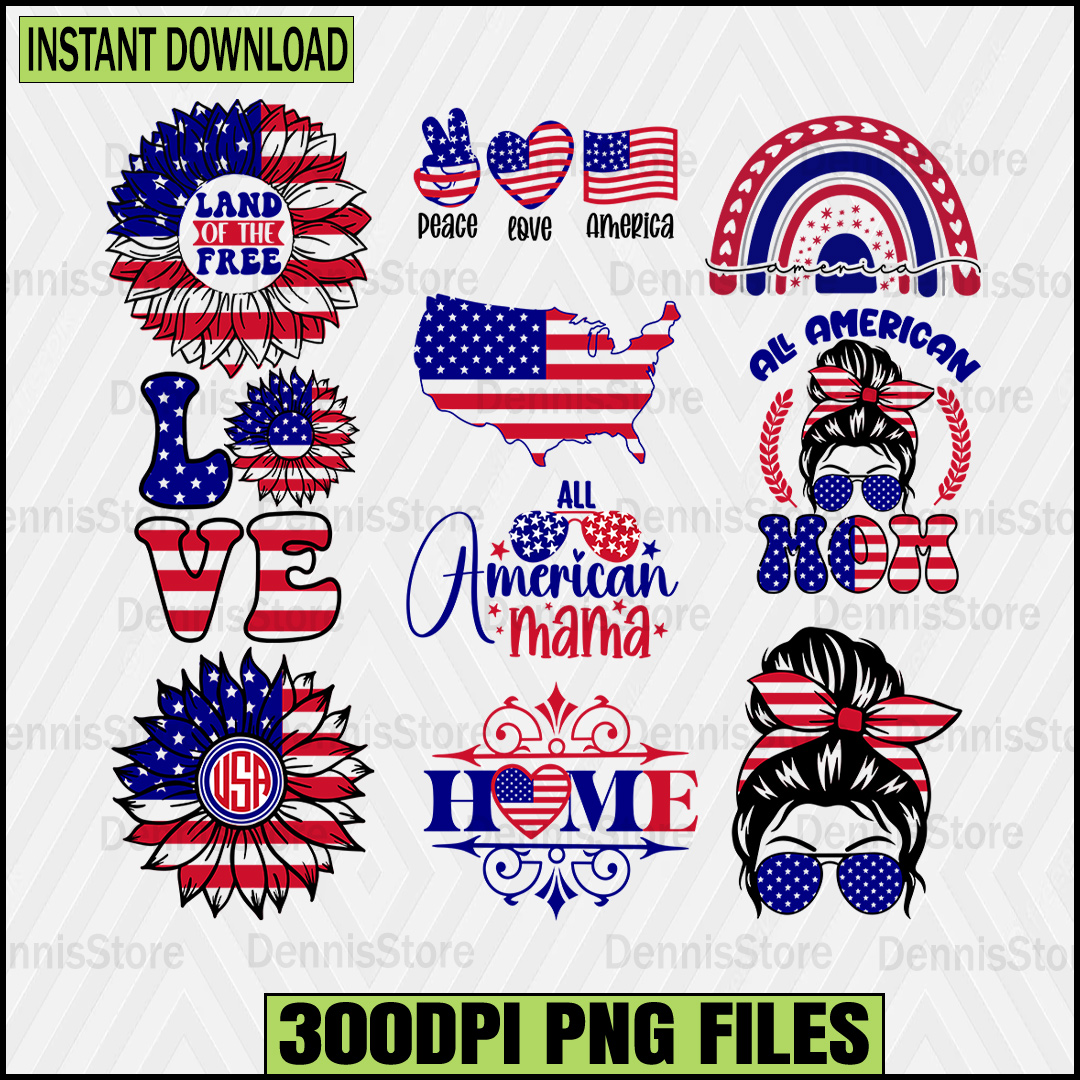 All American Mom Png,4th of July Bundle Png, 4th Of July Png | Inspire ...
