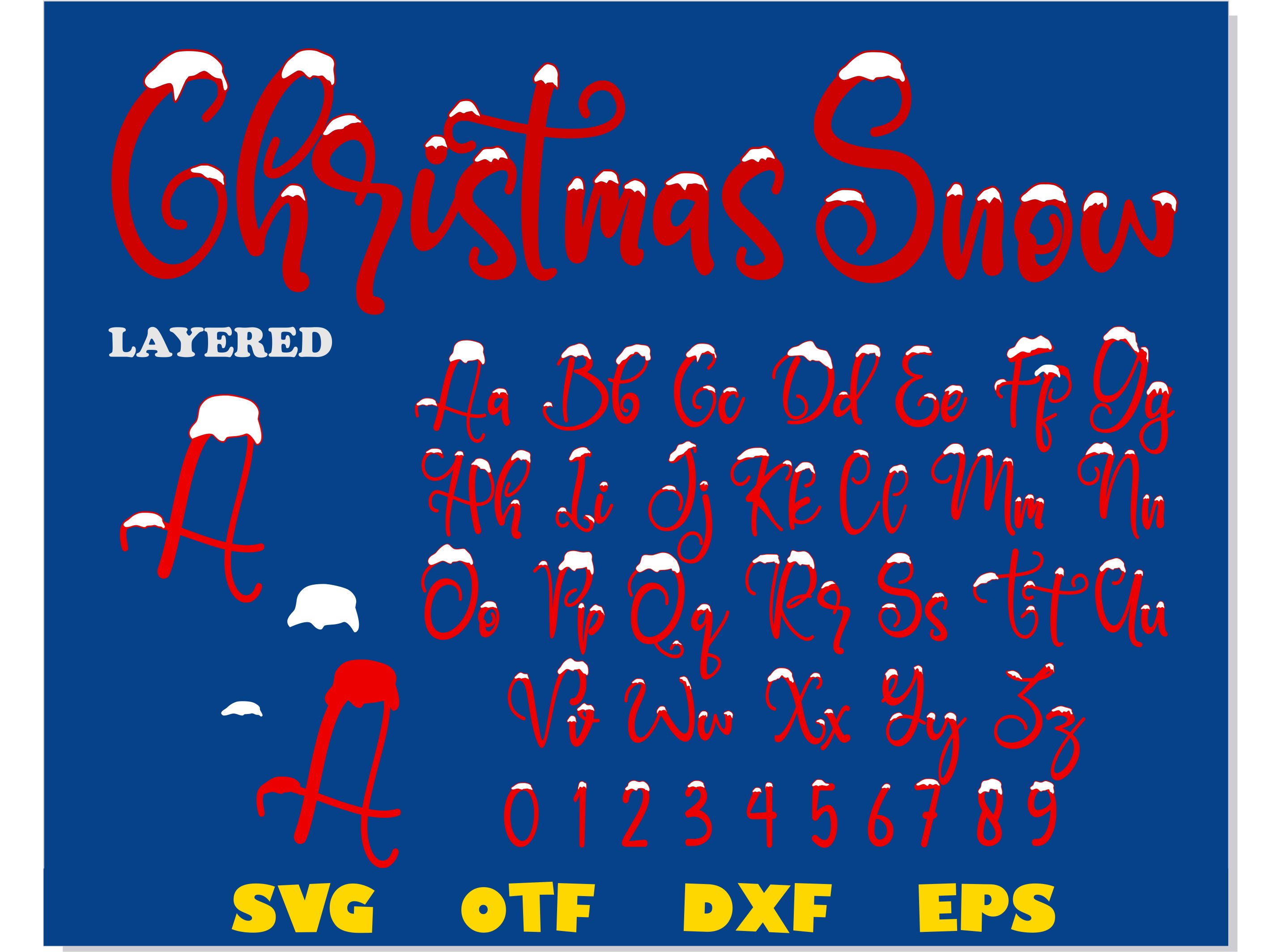 Christmas Snow Font SVG Layered | Christmas svg font Cricut, - Inspire