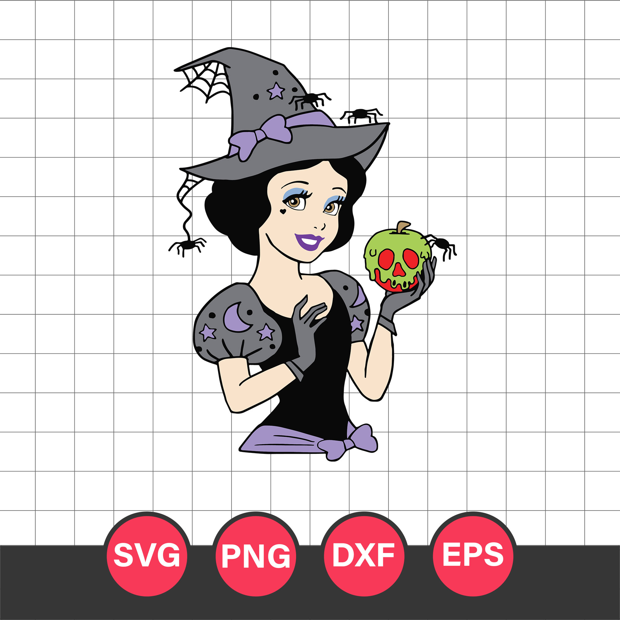 Halloween Snow White Princess Svg, Halloween Svg, Png Dxf Ep | Inspire