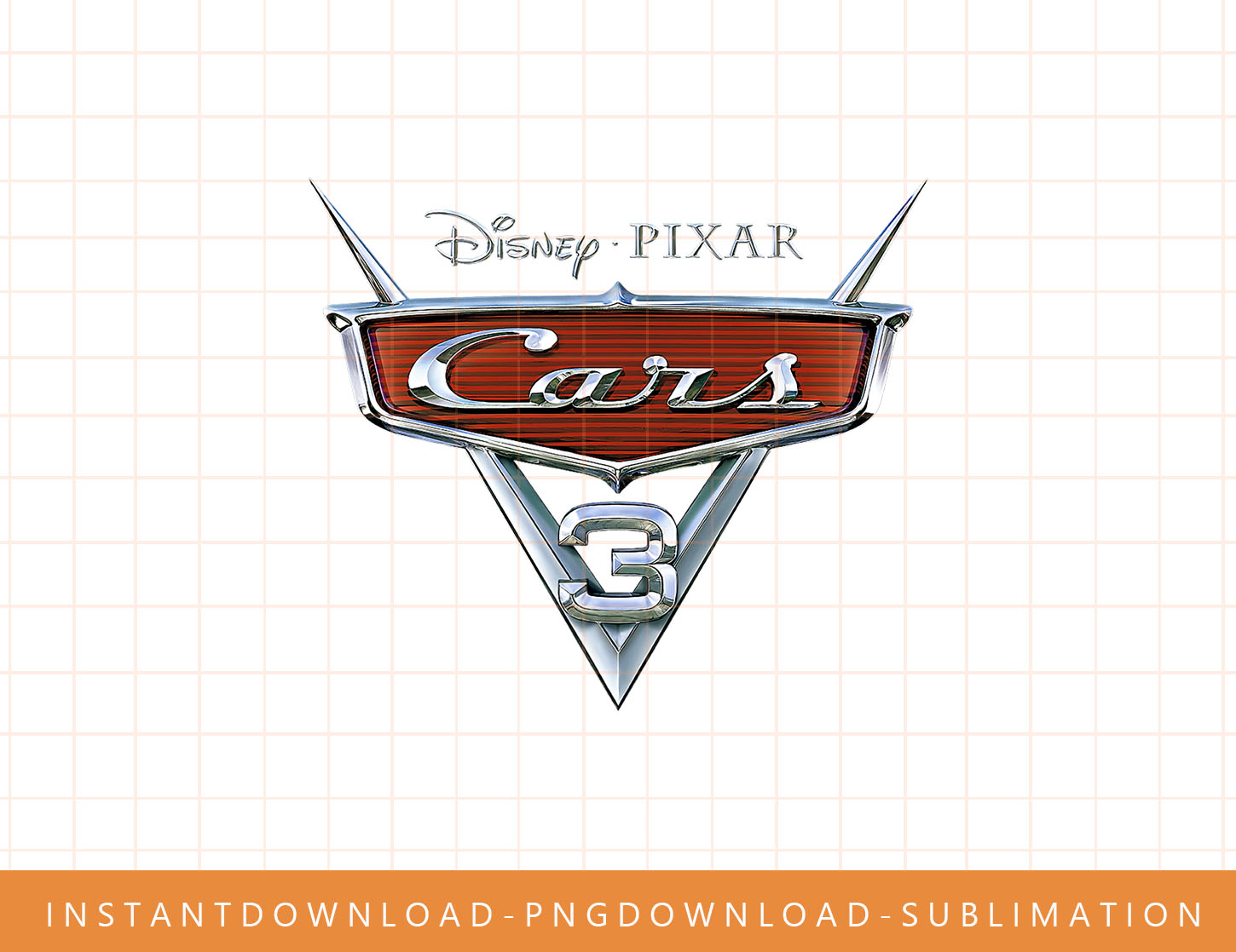 Disney Pixar Cars 3 Chrome Movie Logo png, sublimate, digita | Inspire ...