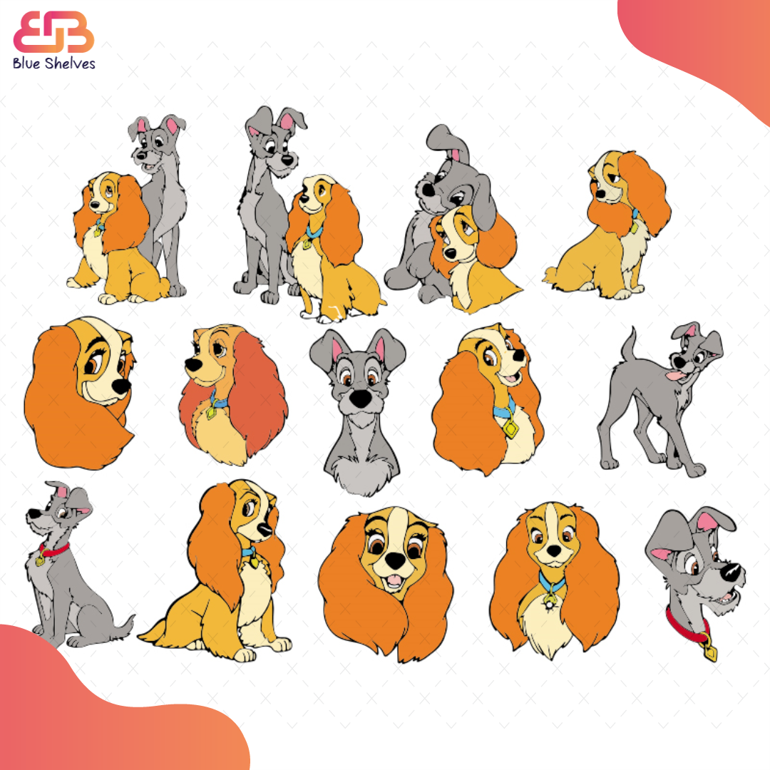 Lady And The Tramp Bundle Svg, Cartoon Svg, Lady Svg, The Tr - Inspire