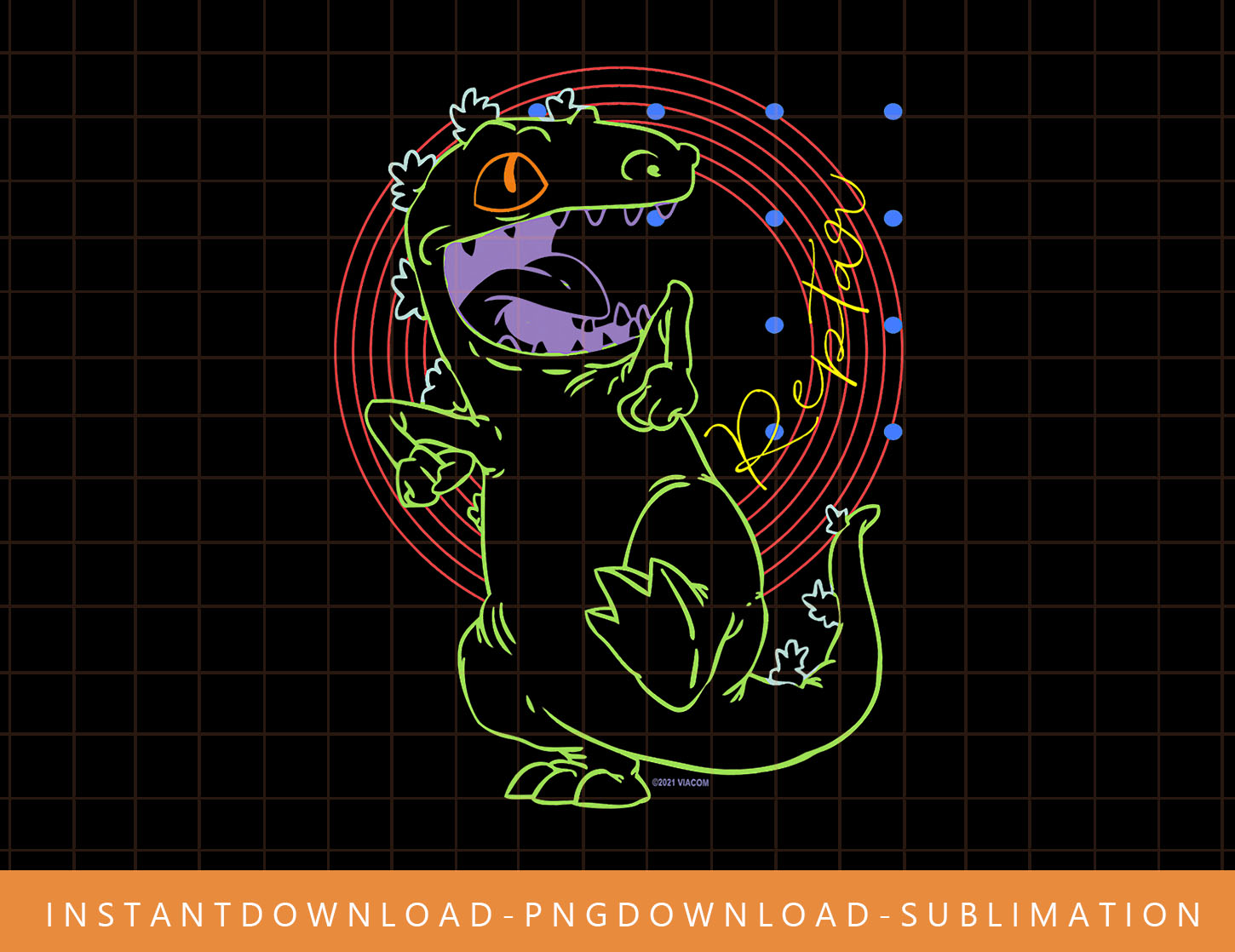 Mademark x Rugrats - Reptar - Retro Outline png, sublimate, - Inspire ...