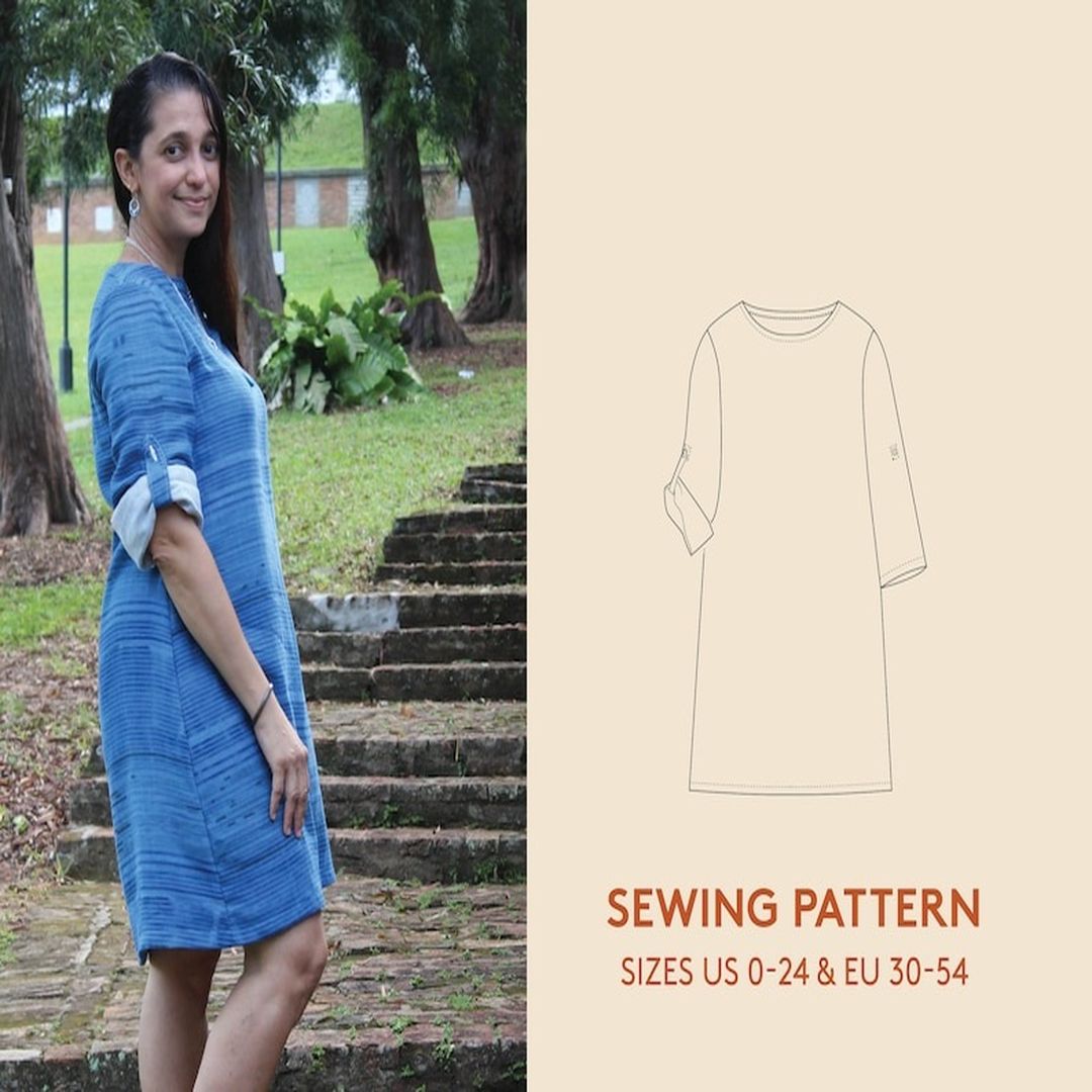 simple dress PDF sewing pattern for double gauze fabric, eas Inspire