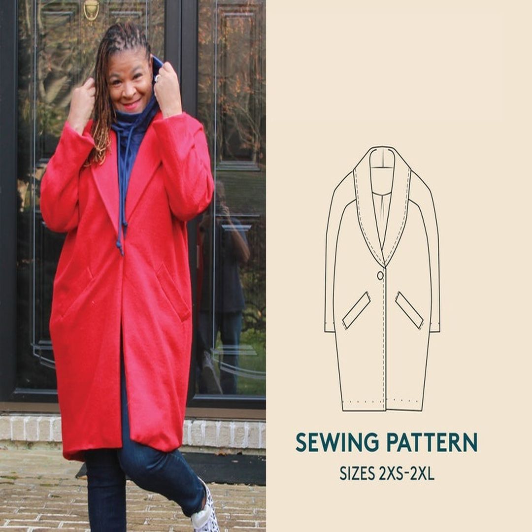 Winter coat sewing pattern / Cocoon Coat PDF sewing pattern Inspire