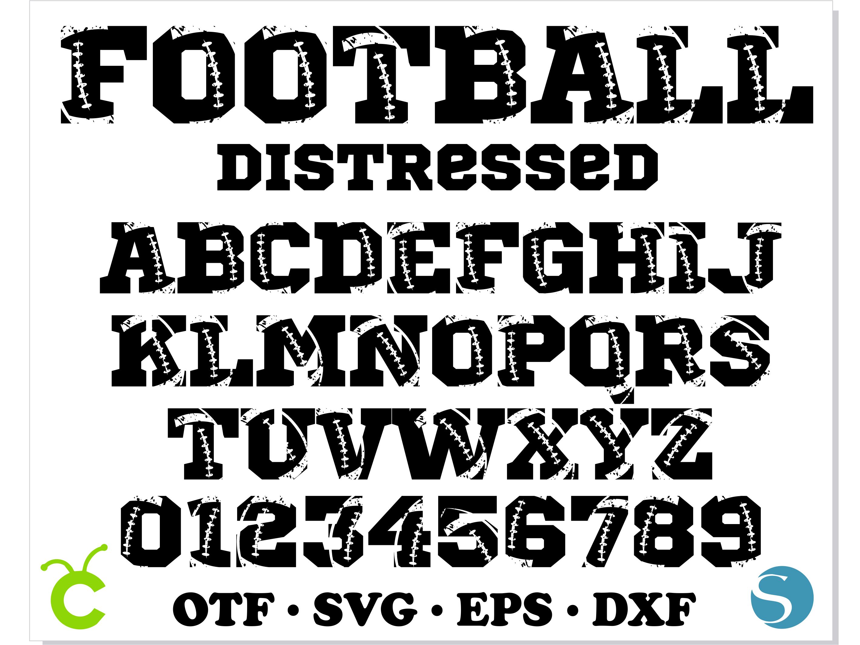 Football Distressed SVG Cricut, Football font OTF, Football Inspire
