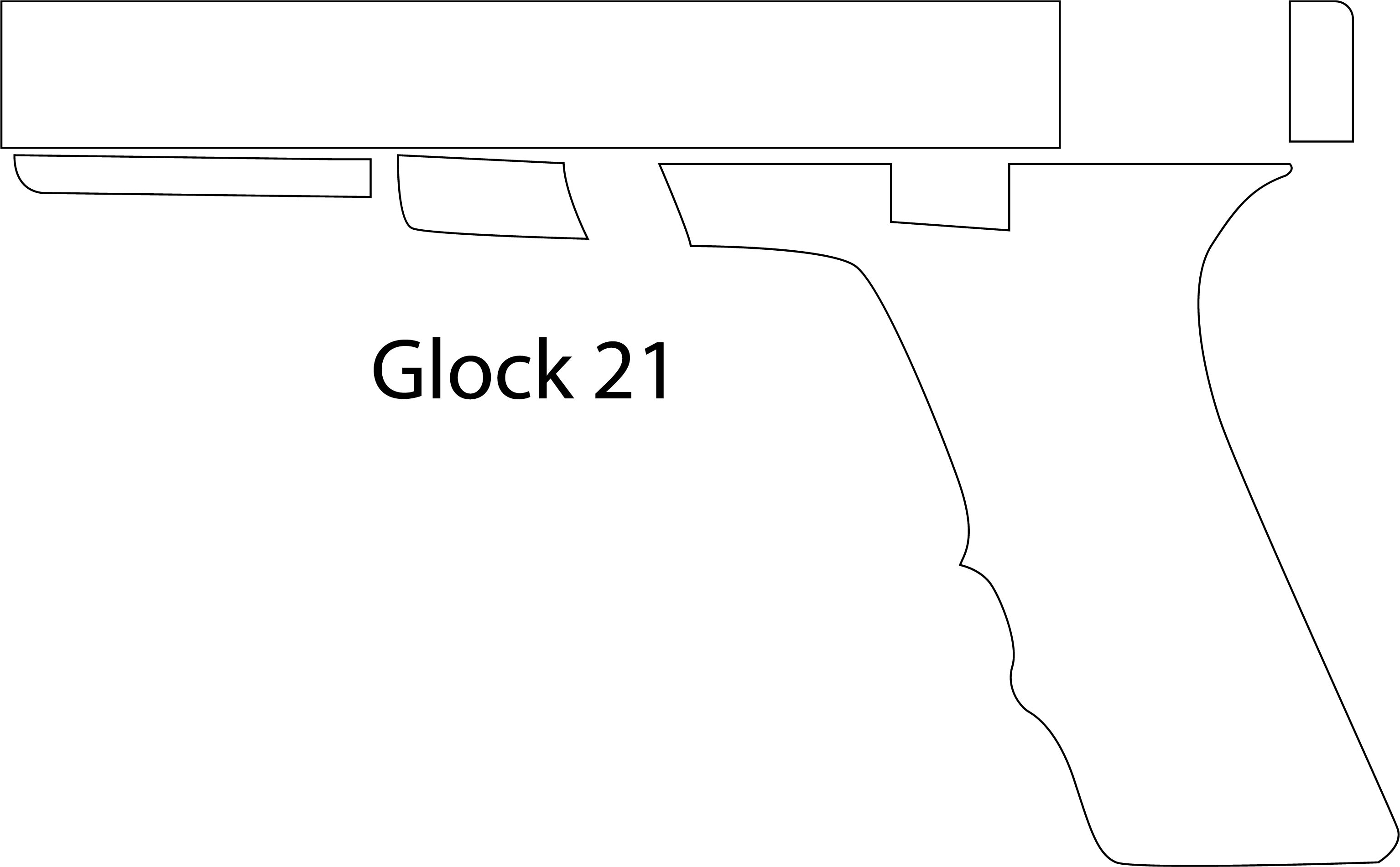Glock 21gun blank template line art vector file Black white Inspire Glock 21gun blank template line art vector file Black white Inspire
