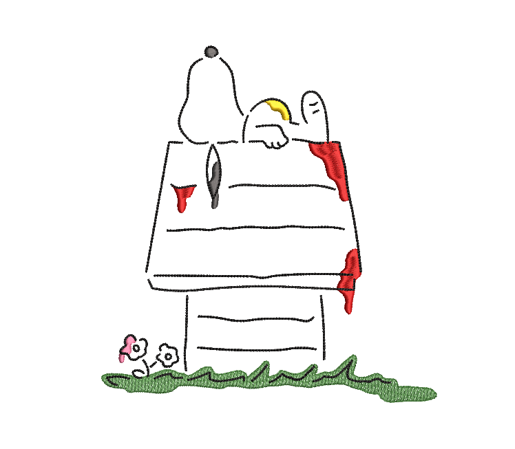 Cartoon Embroidery Line Art Design - Snoopy Cartoon Embroide | Inspire ...
